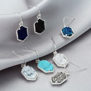 Drop Boutique Earrings Black Drusy Stone Jewelry